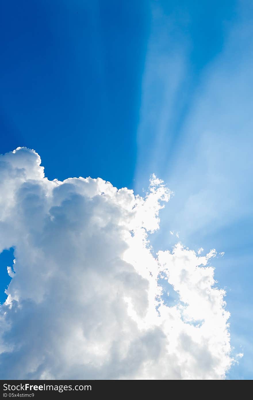 White clouds in the blue sky