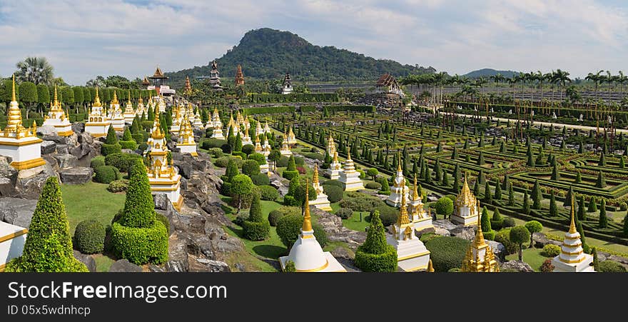 Panorama Nong Nooch Garden in Pattaya, Thailand. Panorama Nong Nooch Garden in Pattaya, Thailand