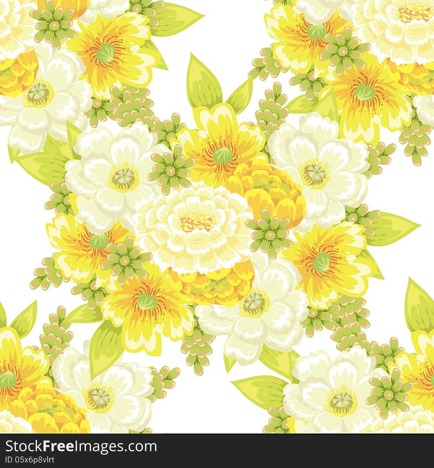 Vector seamless background with flowers. Vector seamless background with flowers