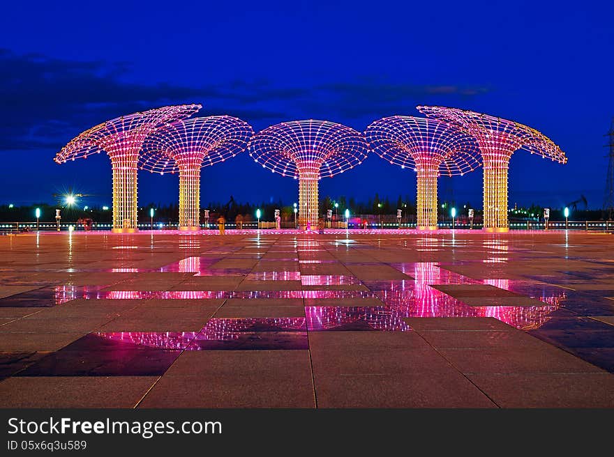 The beautiful oilfield square landscape