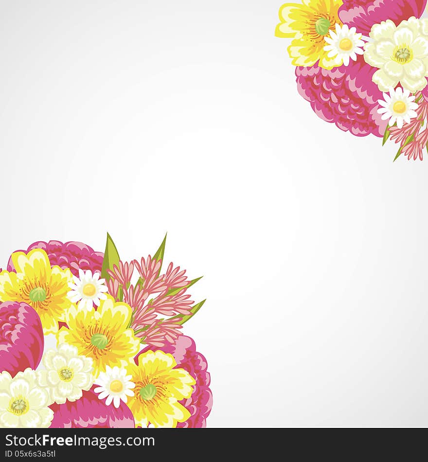 Fresh background with plants and flowers. Fresh background with plants and flowers