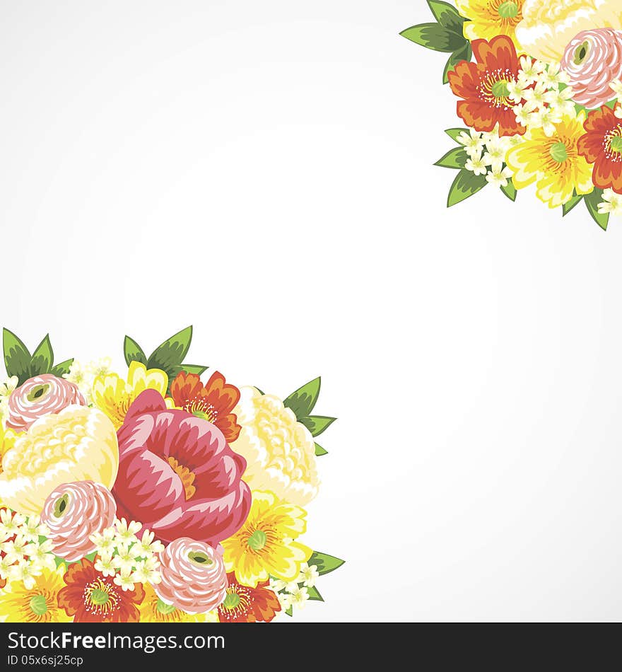 Fresh background with plants and flowers. Fresh background with plants and flowers