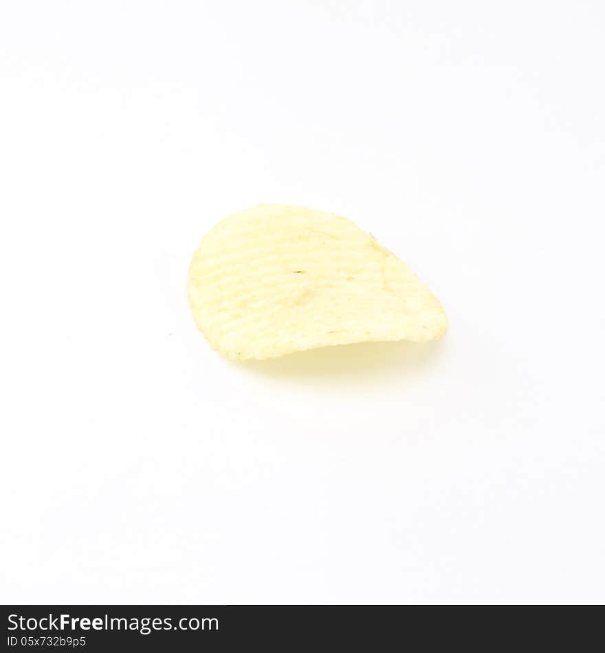 Snack potato chips isolated on white