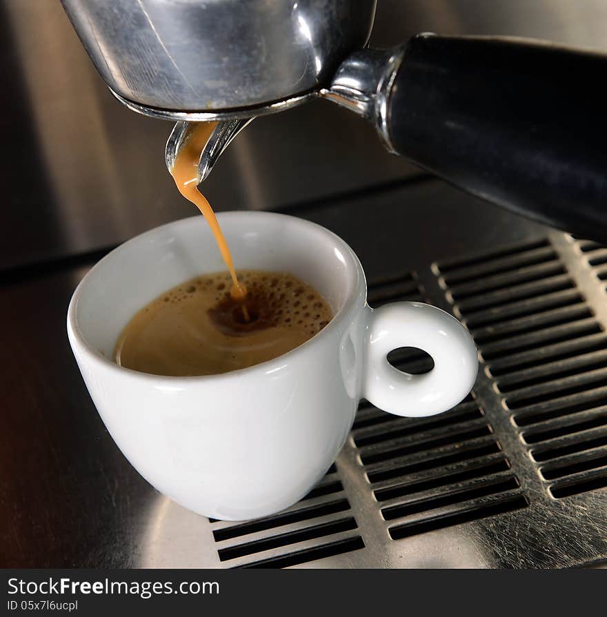 Espresso pouring