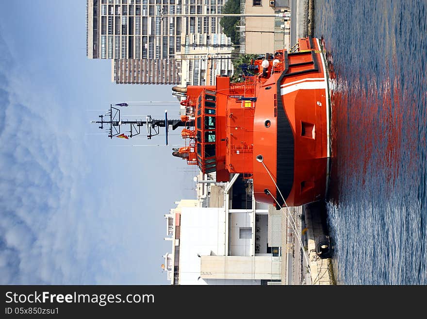 Tug docked