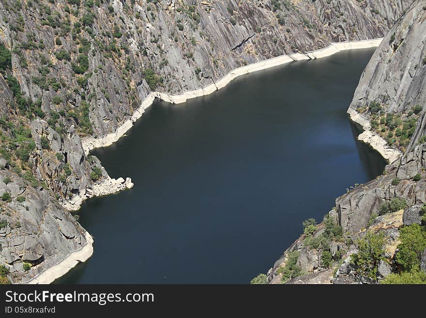 Aldeadavila dam in the river Duero; Spain.