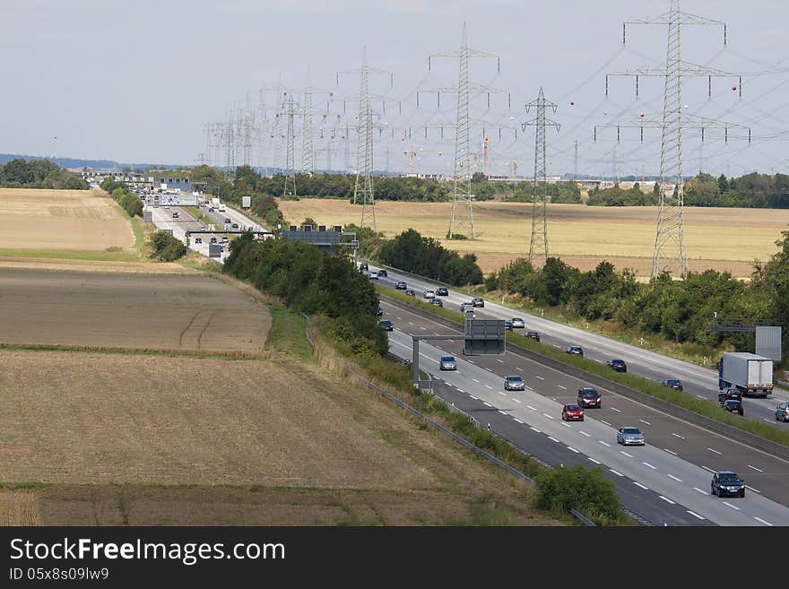 Highway in Germany, near Frankfurt. Highway in Germany, near Frankfurt