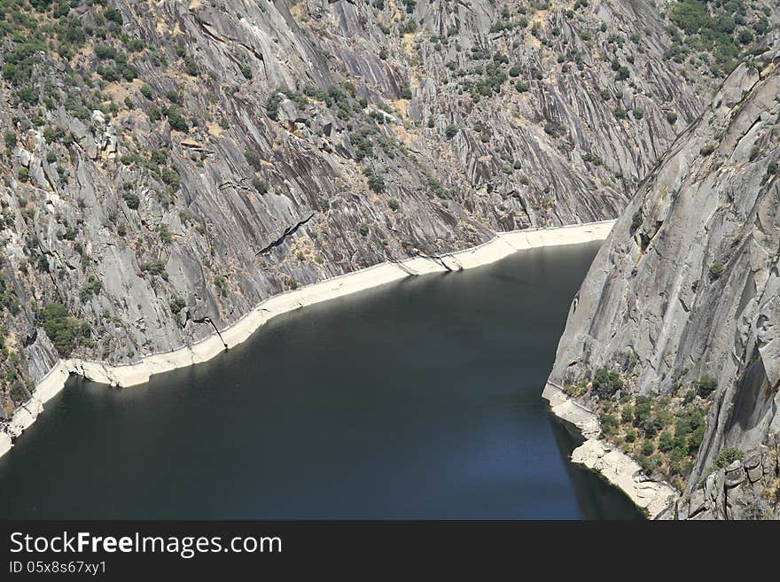 Aldeadavila dam in the river Duero; Spain.