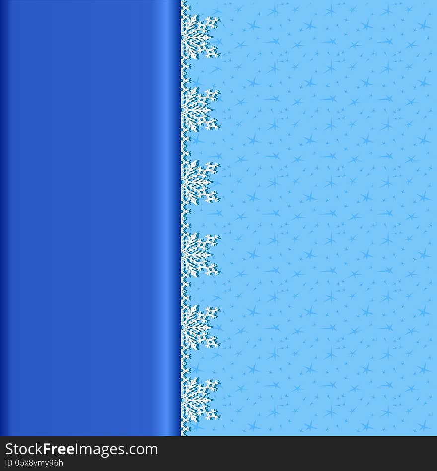 Abstract blue Christmas background with lace ornament, for invitation or greeting card. Vector, EPS 10