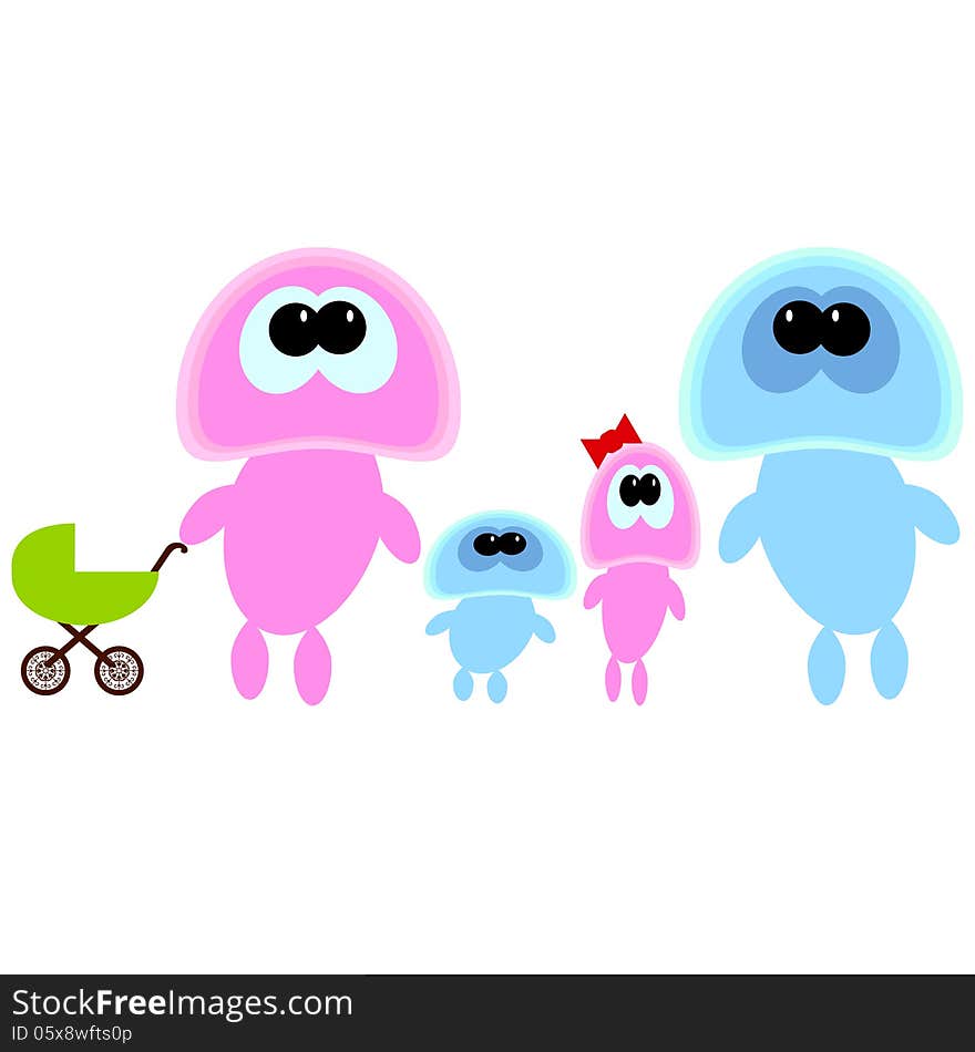 Cute little  family