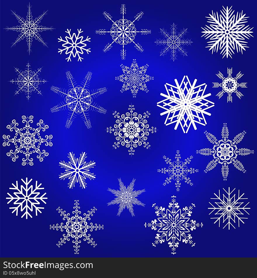 Decorative snowflake winter set