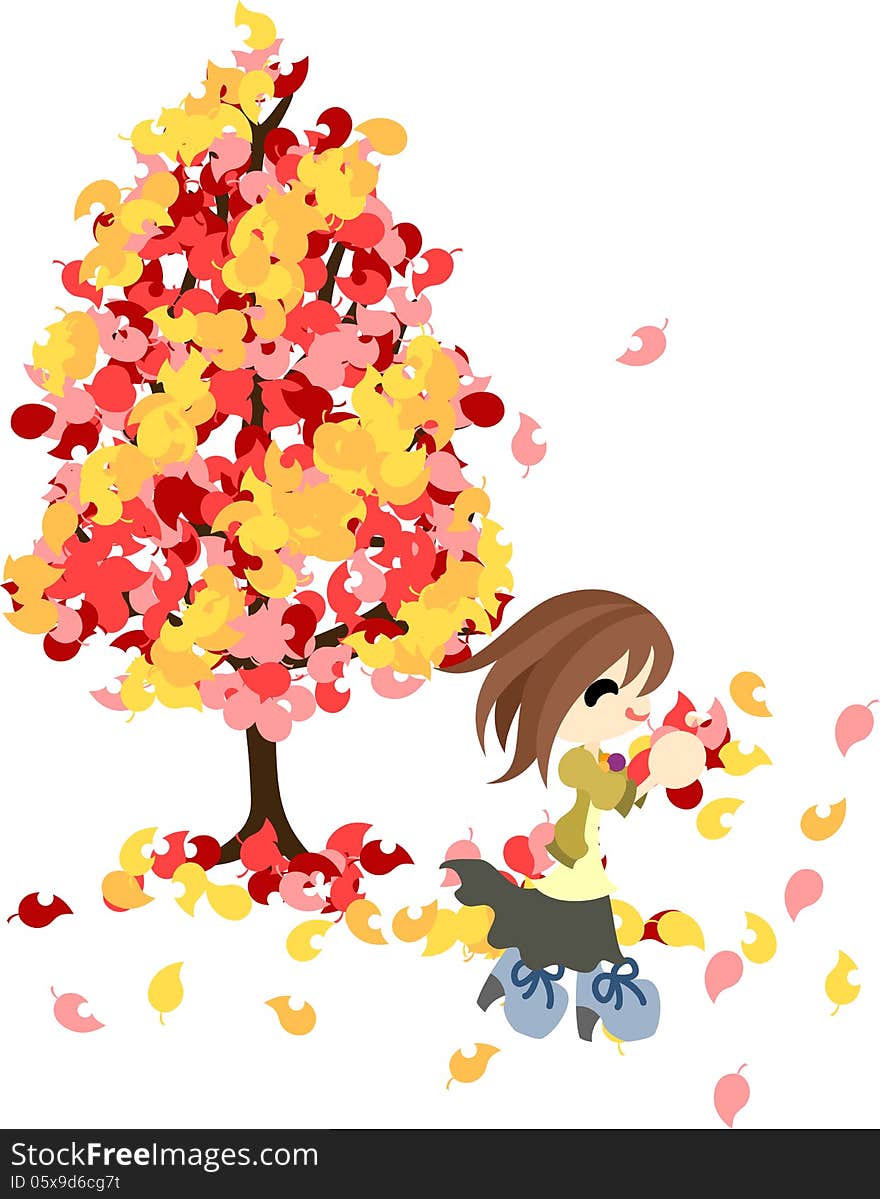 The mysterious tree of red leaf and yellow leaf. The mysterious tree of red leaf and yellow leaf.