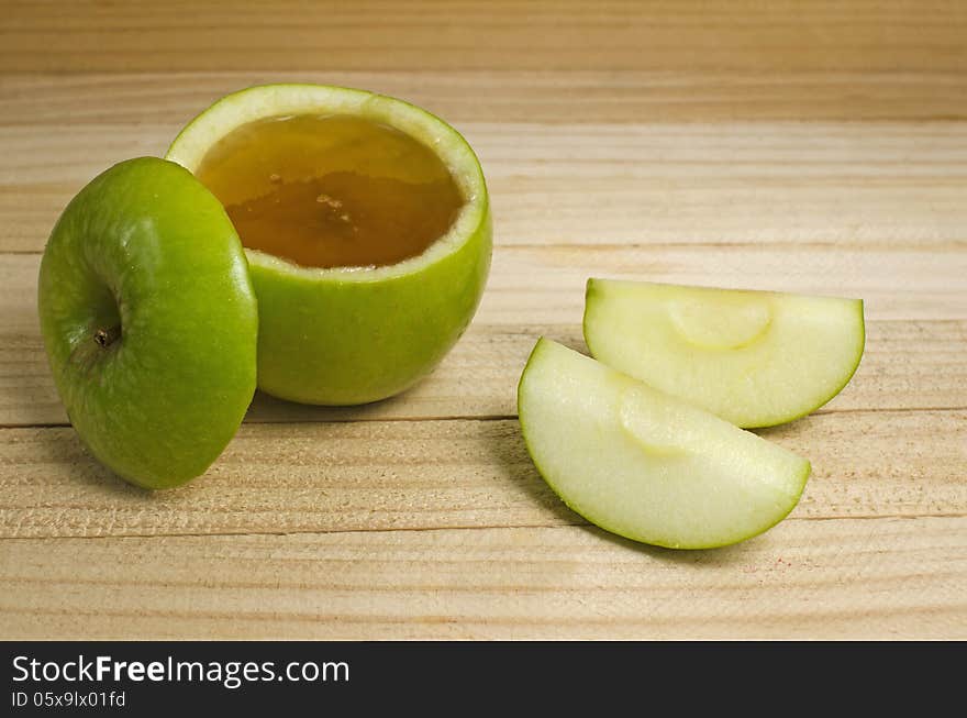 Apple in honey for Rosh Hashanah