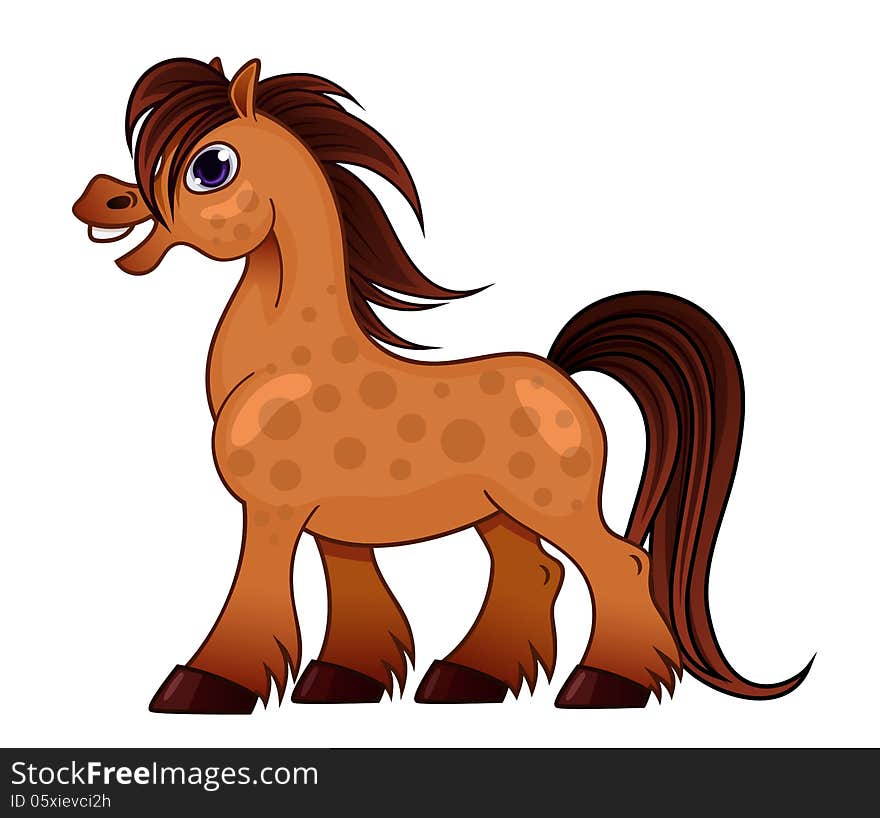 Funny spotty horse. Isolated element for your design.