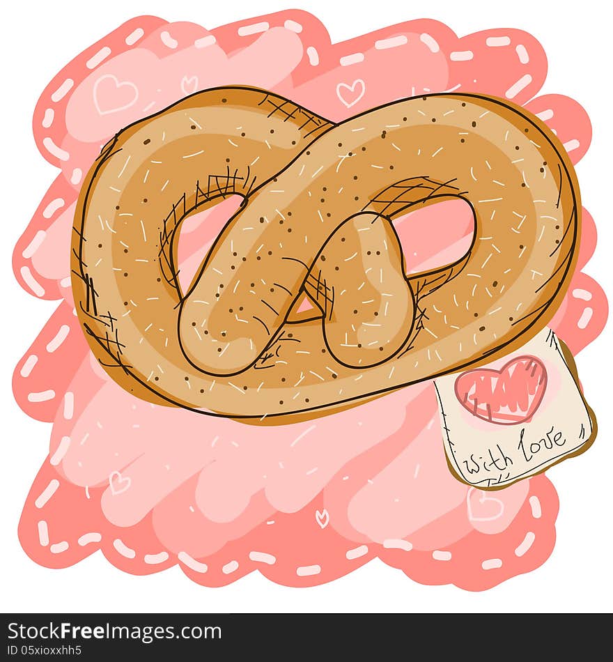 Card with pretzel