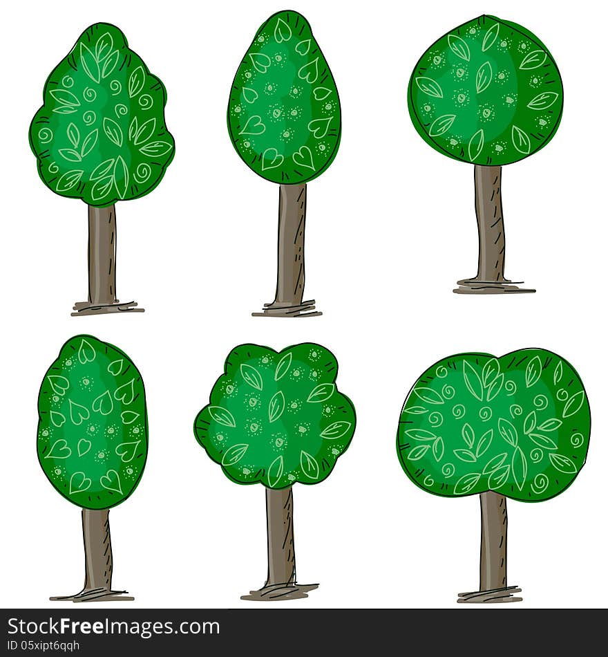 Hand Drawn Trees