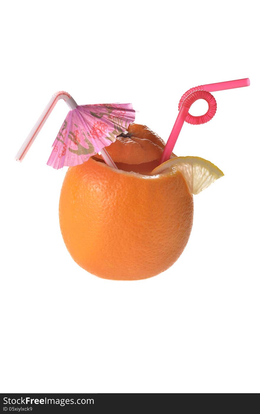 Orange on a white background. Orange on a white background