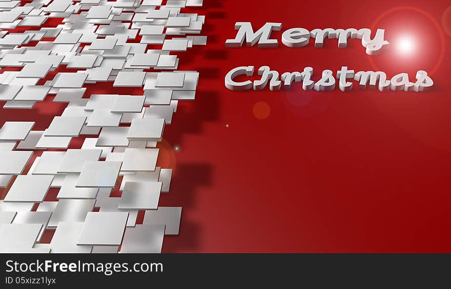 3d design. Red christmas background