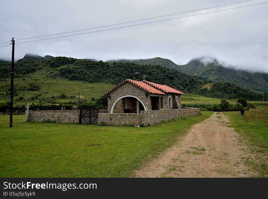 A Church In Los Toldos, Salta, Argentina, montane forests zone. A Church In Los Toldos, Salta, Argentina, montane forests zone