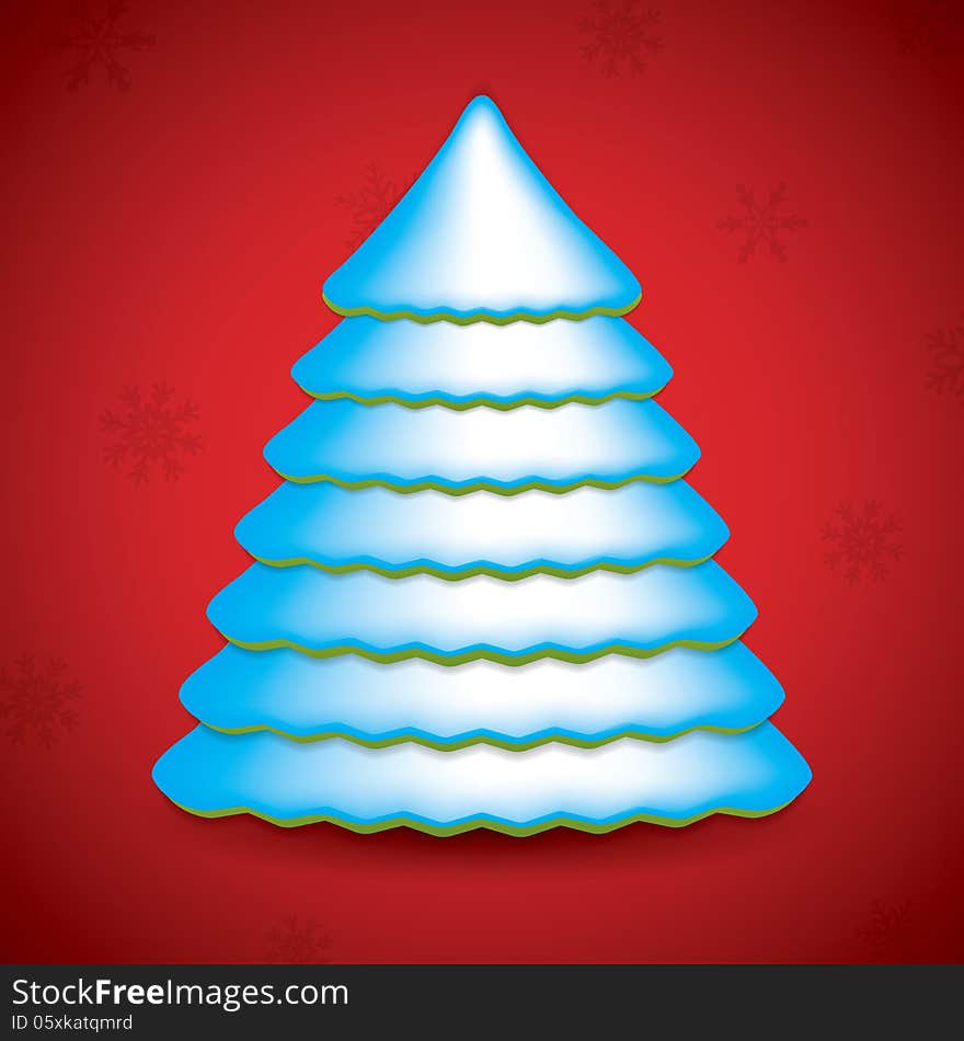 Christmas background with Christmas tree, vector illustration.