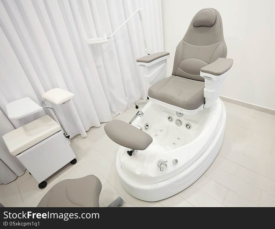 Room for a pedicure in a beauty salon