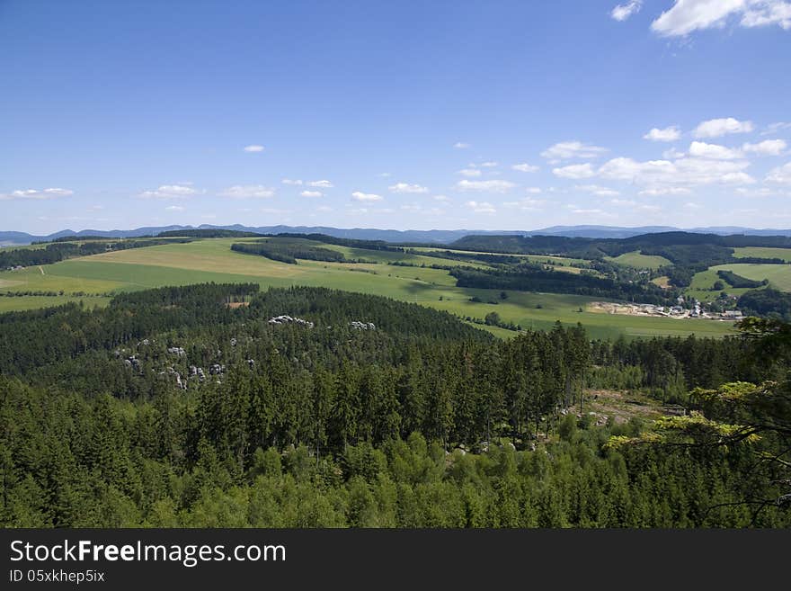 View of the prospects of rocks in the forest. View of the prospects of rocks in the forest