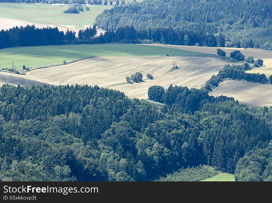 View of the fields and forests of height. View of the fields and forests of height