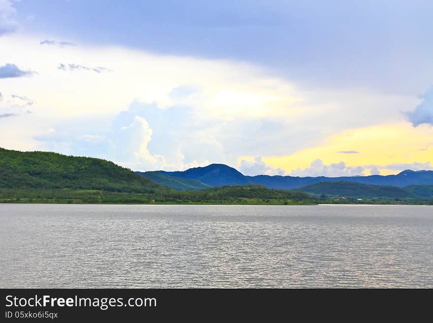 Sunset, Kaeng Krachan Dam, Kaengkrachan National Park Thailand