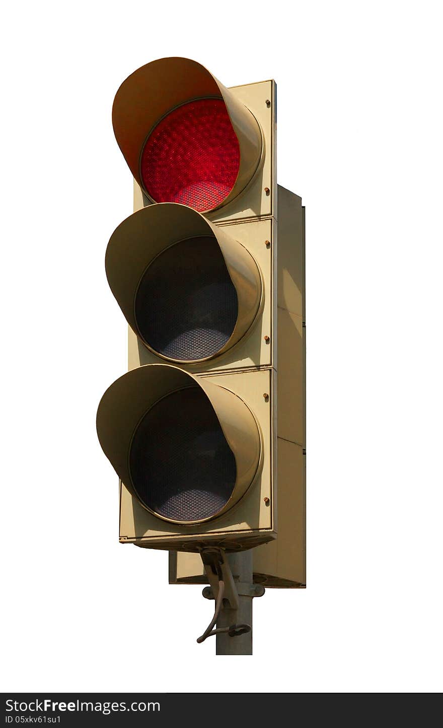 Traffic light. A red light. On a white background, isolated.