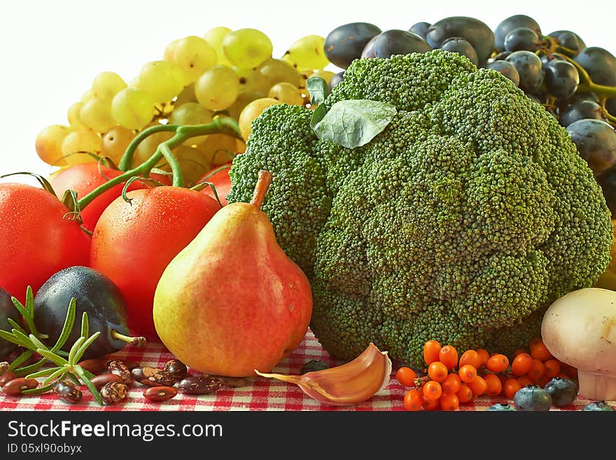 Still life of autumn fruits and vegetables. Still life of autumn fruits and vegetables