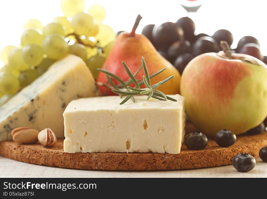 Cheese and fruits