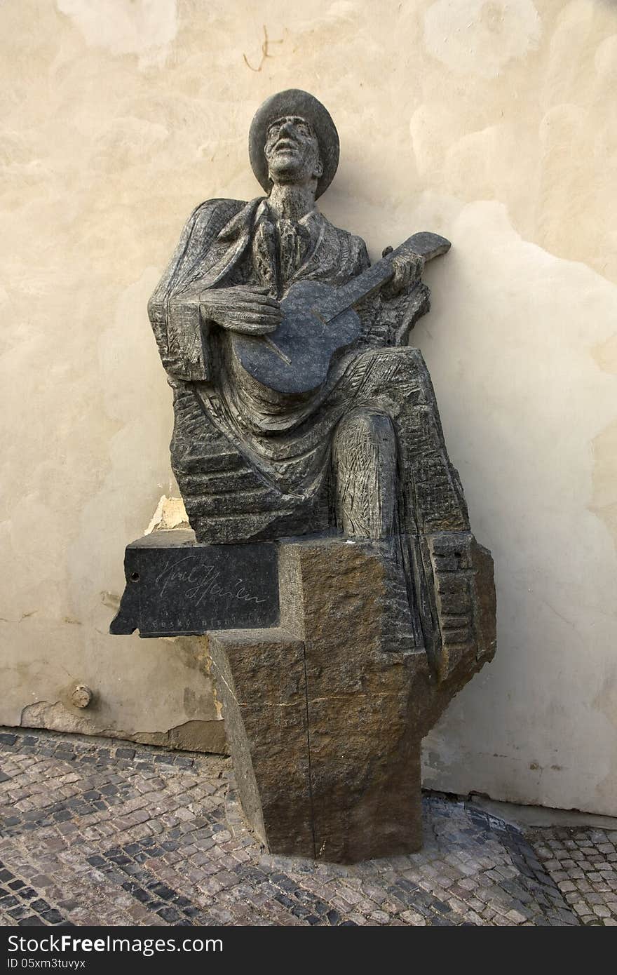 Statue of a man with guitar. Statue of a man with guitar