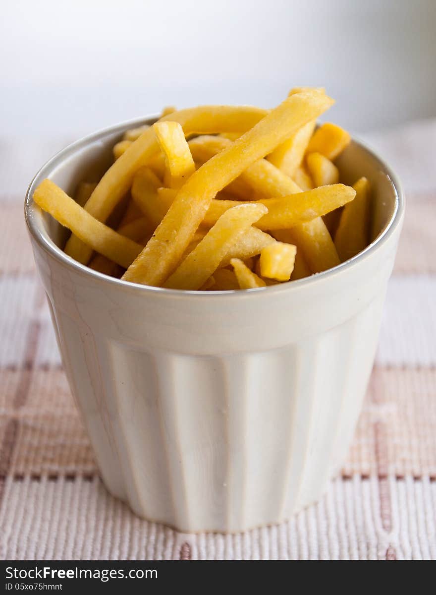 French Fries In White Cup