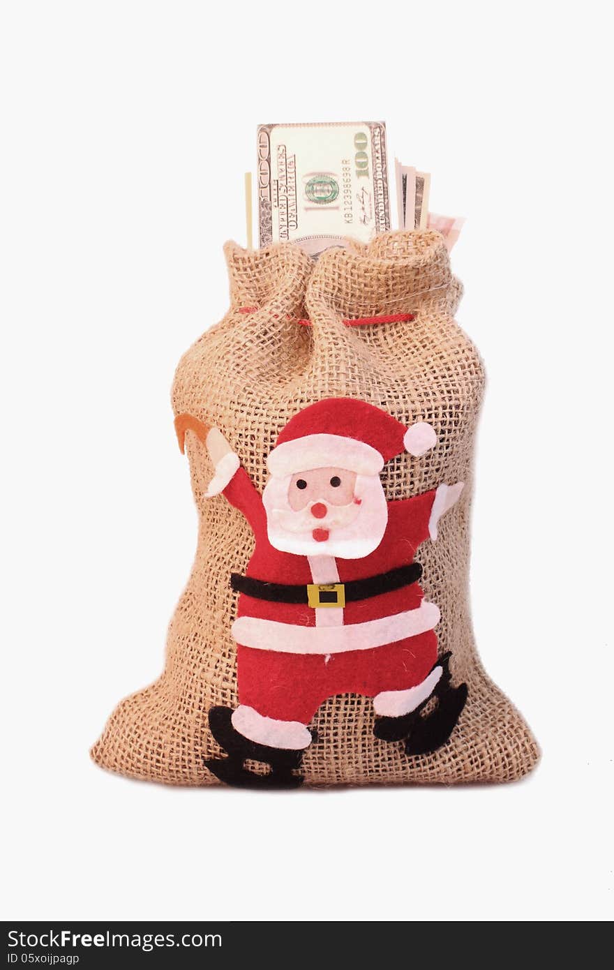 Bag of money with the image of St. Nicholas