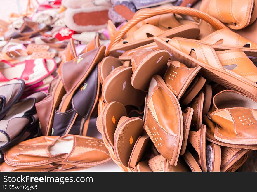 Some shoes (slippers) for sale, a marketpalce