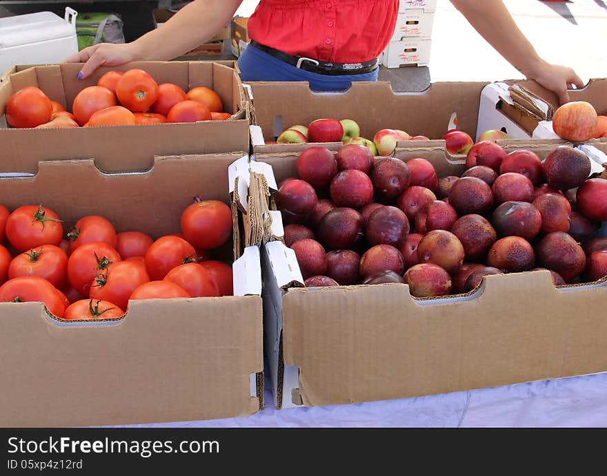 Variety of produce for sale at farmer's market. Variety of produce for sale at farmer's market