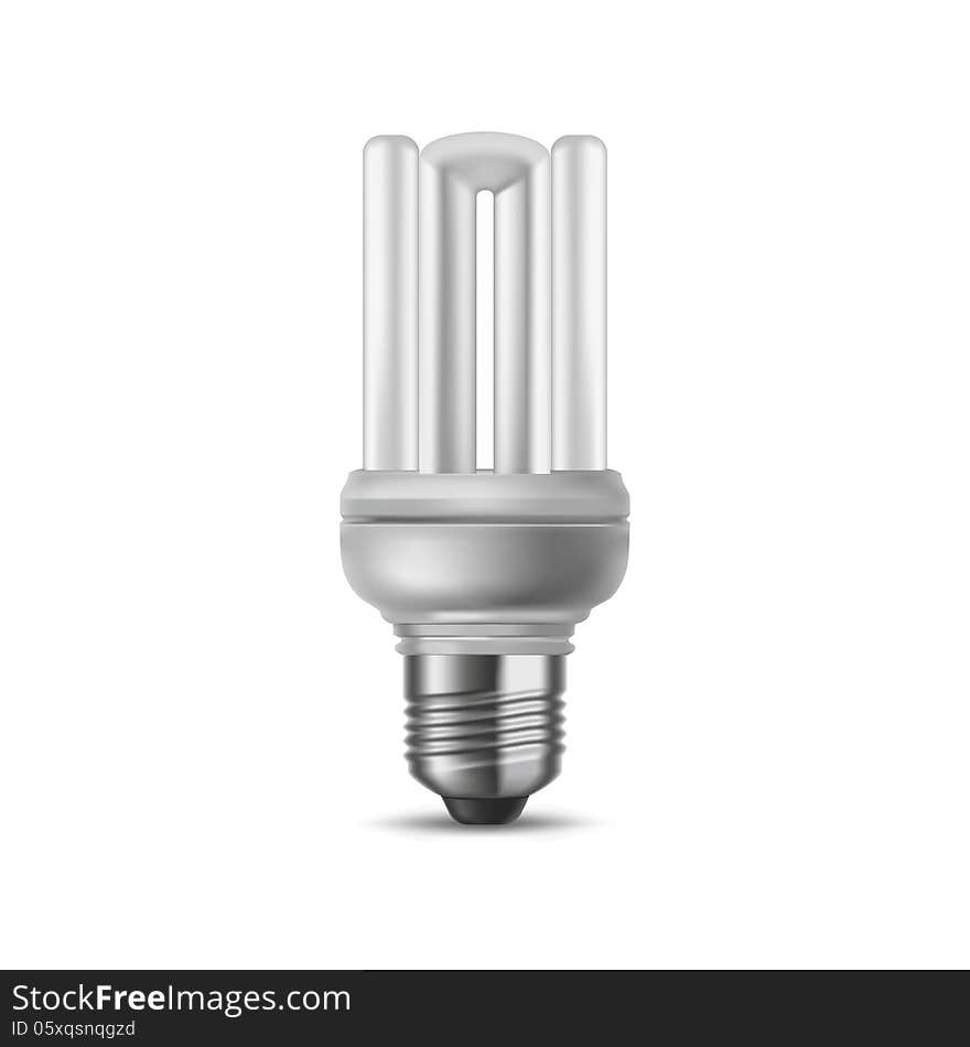 Isolated energy saving light bulb on a white background. Fully transparent. Any background can be used.