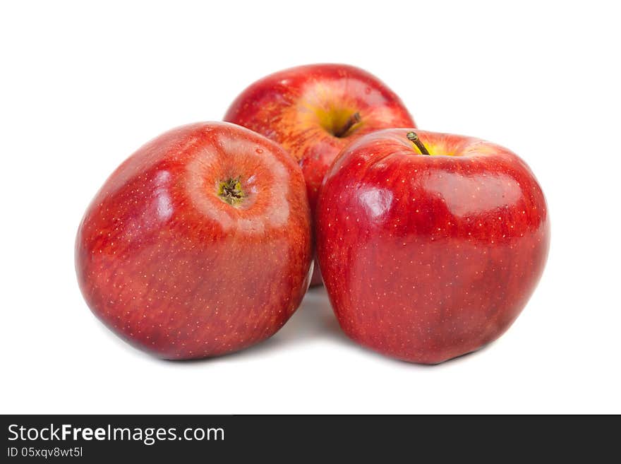 Red apple on white background cutout. Red apple on white background cutout