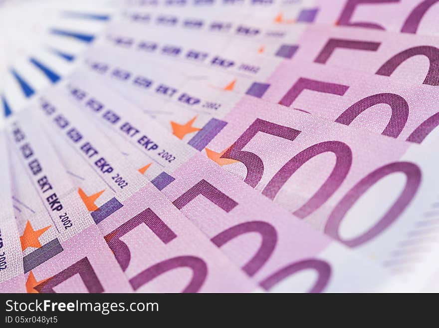 Close up of european paper currency with copy space. Close up of european paper currency with copy space