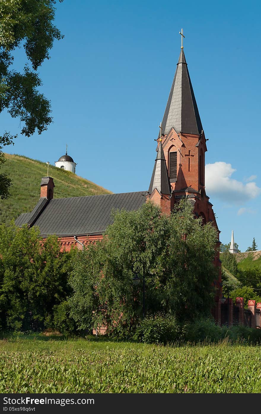 Temple of the Most Holy Trinity - the Catholic church in the town of Tobolsk. Siberia. Russia