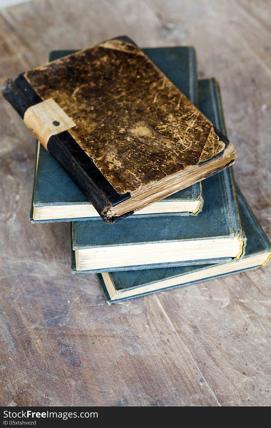 Pile of old books - vintage photo