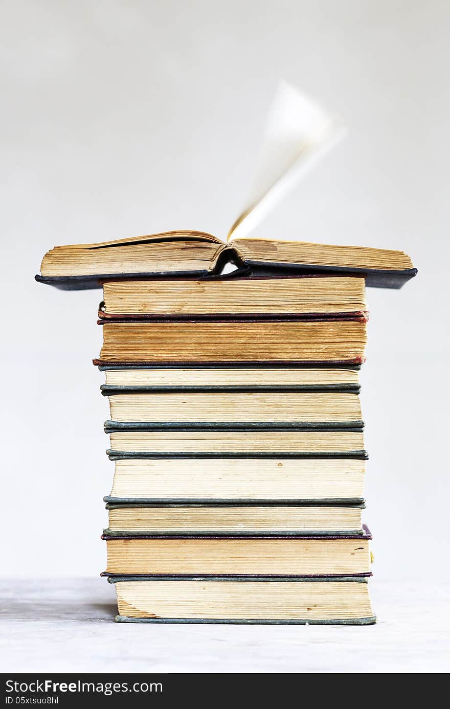 Pile of old books - vintage photo