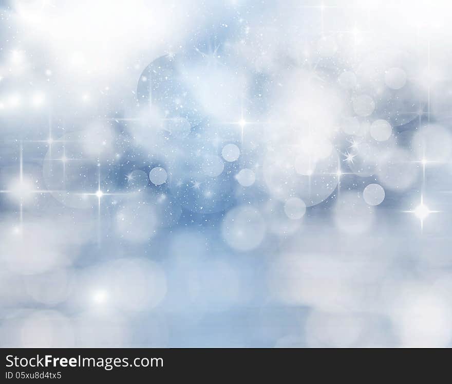 Light abstract Christmas background with white snowflakes