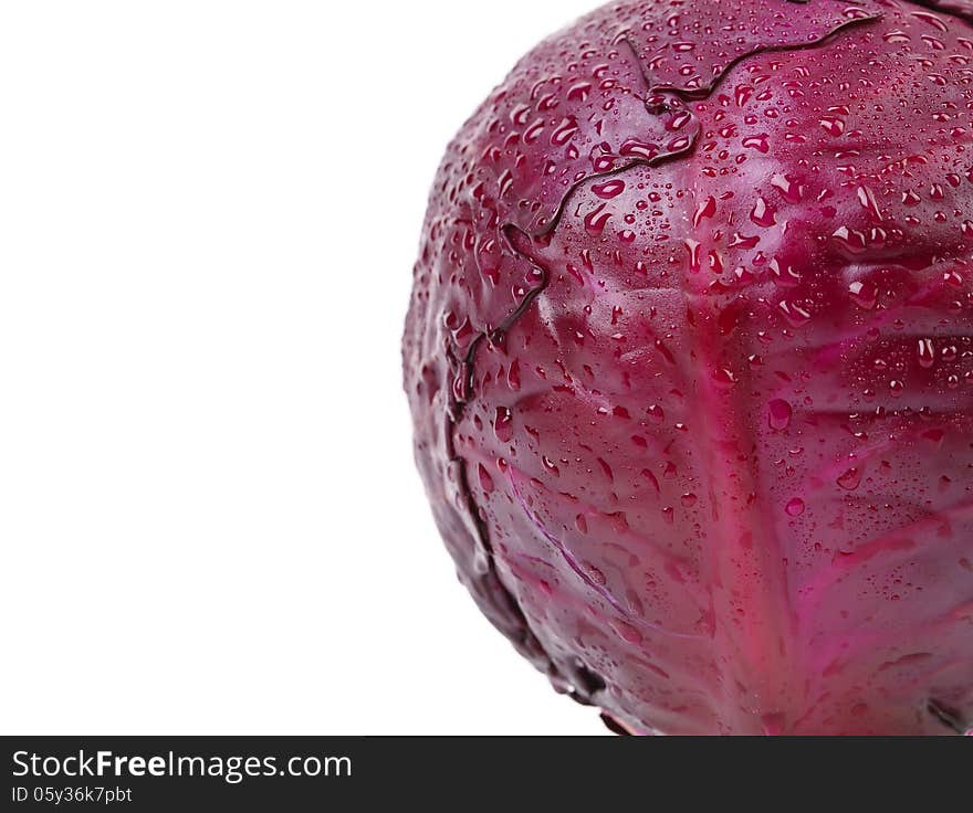 Half red cabbage on a white background. Half red cabbage on a white background.