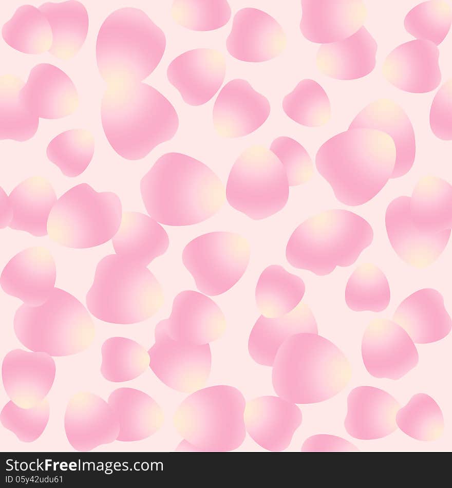 Rose Petals Vector Seamless Pattern