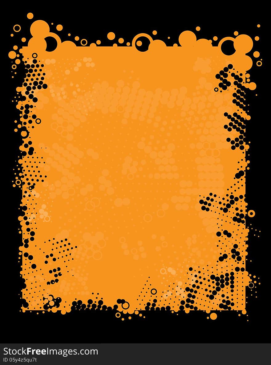 Vector abstract orange background with circles. Vector abstract orange background with circles