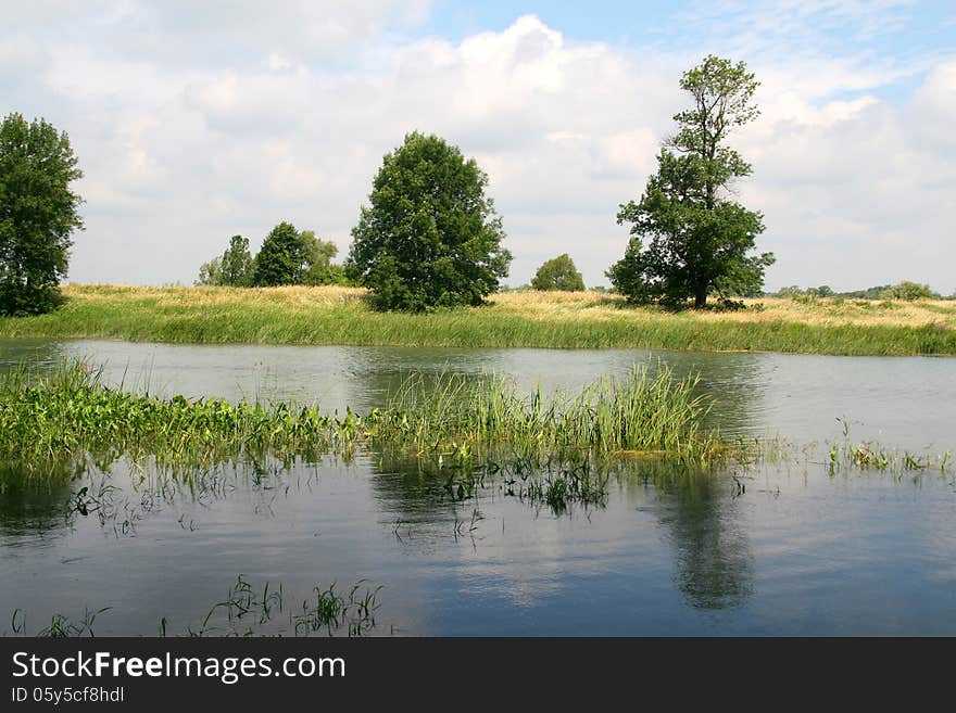 Tranquil pond in sorel-tracy, quebec