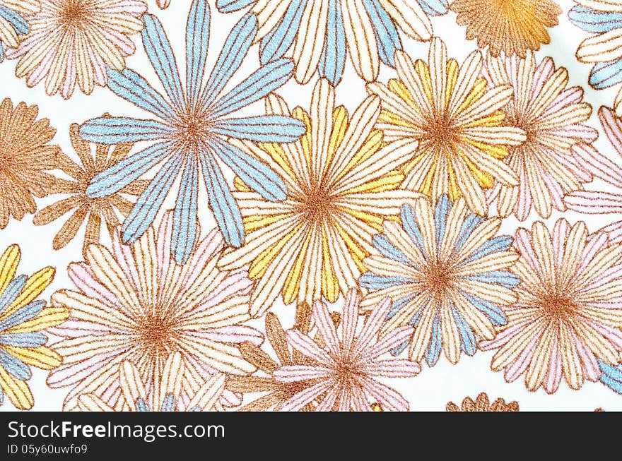 Pattern of flower on cloth fabric. Pattern of flower on cloth fabric