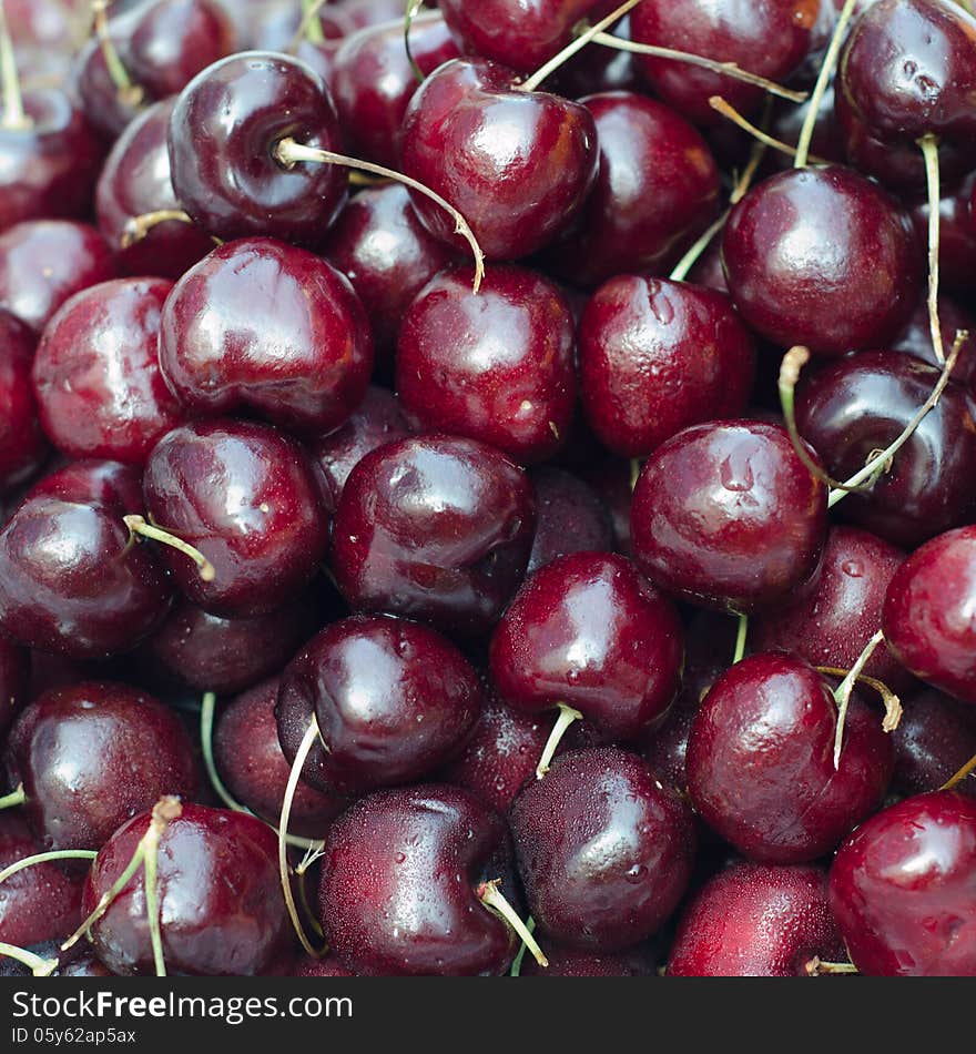 Natural fresh cherry fruit background. Natural fresh cherry fruit background