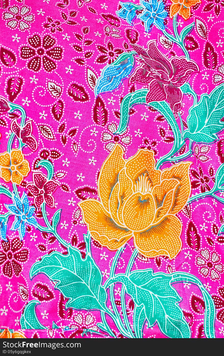 Beautiful flower pattern on cloth fabric texture